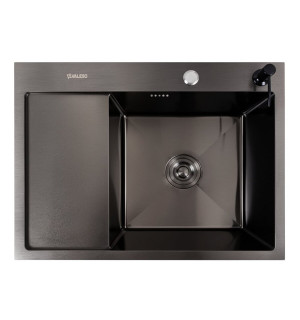 Кухонна мийка CM 65*50 R чорна PVD VALESO Handmade круглий сифон 3,0/0,8 SP000044286