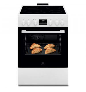 Плита електрична Electrolux LKR664177W керамічна поверхня білий