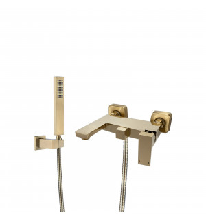 Смеситель для ванны и душа VBI LORENO BRUSHED GOLD настенный VBI-050206BG
