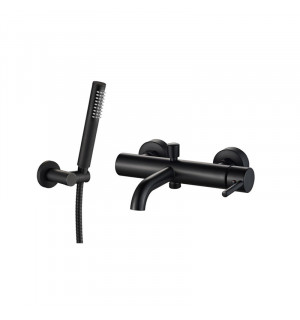 Смеситель для ванны и душа VBI MILANO BLACK настенный VBI-050106BL