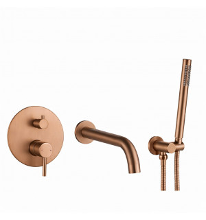 Смеситель для ванны и душа VBI MILANO BRUSHED COPPER скрытого монтажа VBI-050107BC
