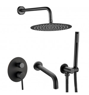 Душевая система с изливом VBI MILANO BLACK скрытого монтажа  VBI-050110BL