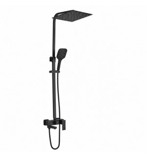 Душевая система наружного монтажа VBI LORENO BLACK с изливом VBI-050211BL